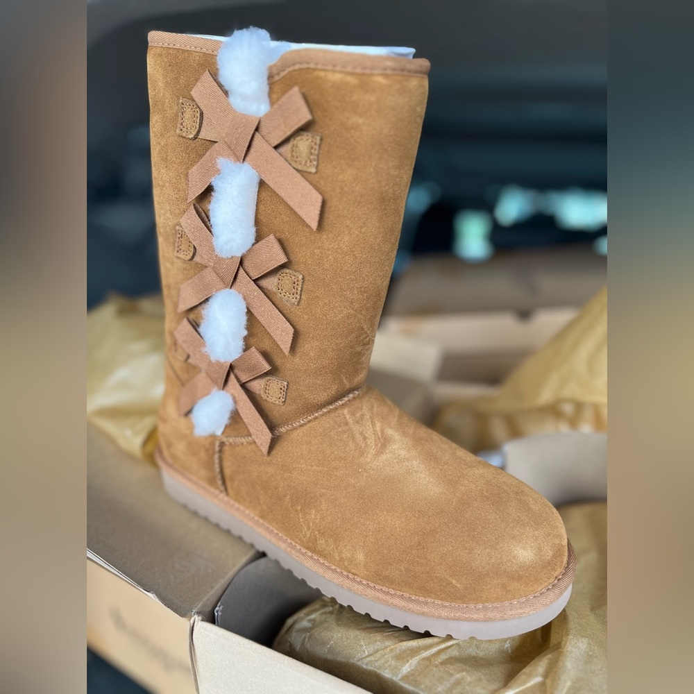 UGG Tan Winter Boots with White Accents